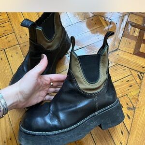Miista Black and Brown Combat Boots